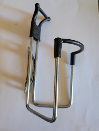 Porte Bidon COBRA Acier Chrom� Plastique Noir V�lo Course Route Vintage Italie