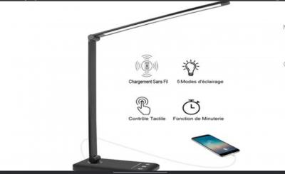 Lampe de bureau � LED 5 Niveaux de Luminosit� Ajustable avec base de chargeur sa
