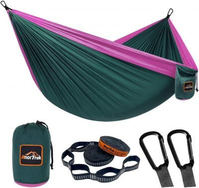 Camping Hammock, Hamac De Voyage En Nylon Super L�ger Et Portable Avec Deux Sang