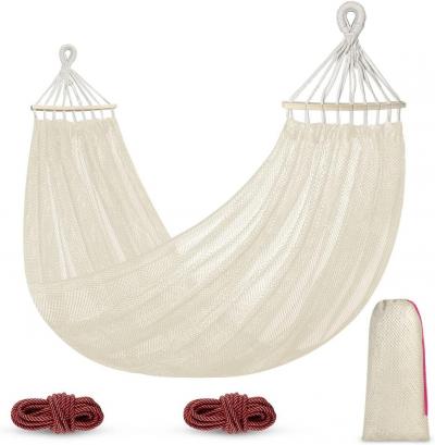 Hamac De Camping Pour Ext�rieur, En Nylon � Maille Respirante, Avec B�tons En Bo