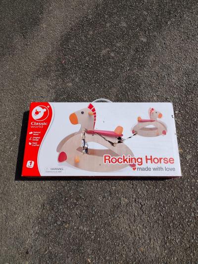 Classic World Cheval A Bascule Bois Jouet B�b� Rocking Horse Neuf 58x51x40 cm