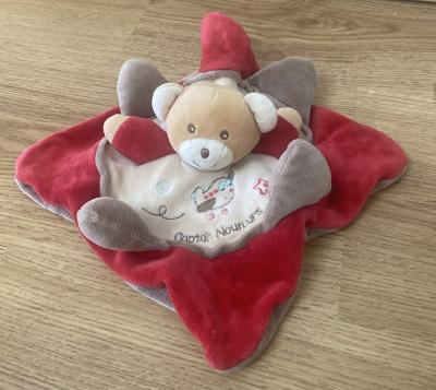 Doudou Nounours Ours Captain Rouge Gris Etoile Avion B�b�