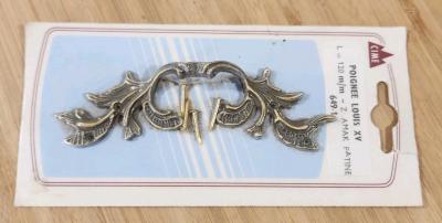Louis XV Handle 120mm Zamak Bronze Patina Drawer Dresser Under Blister