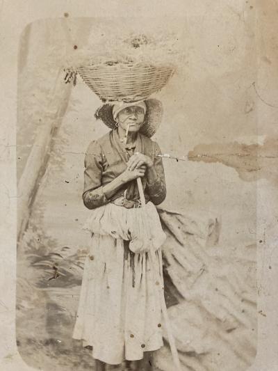 Originale Photo Martinique XIXe Femme Leon Sully Panier �le Mer Art Photographie