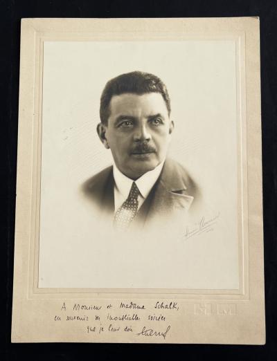 Edouard HERRIOT   Grande photographie sign�e avec compliment autographe