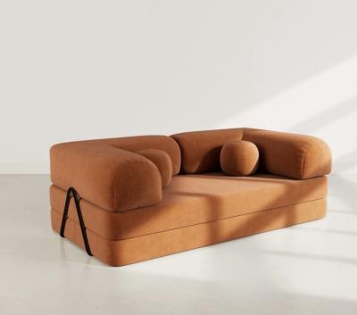 NEBULA Canap� 3 places convertible en velours textur�   terracotta