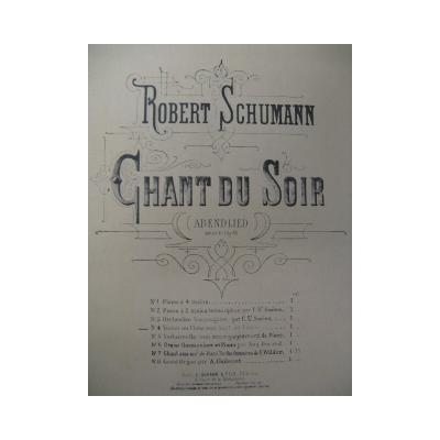 Robert Schumann chant de soir�e fl�te violon piano 1927