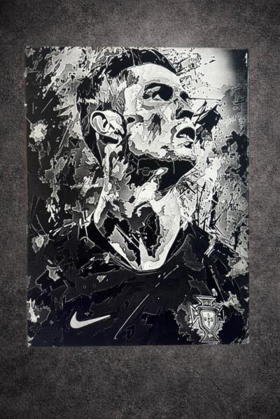 Tableau Cristiano Ronaldo CR7 Toile Murale Football 30x40 cm fan du portugal