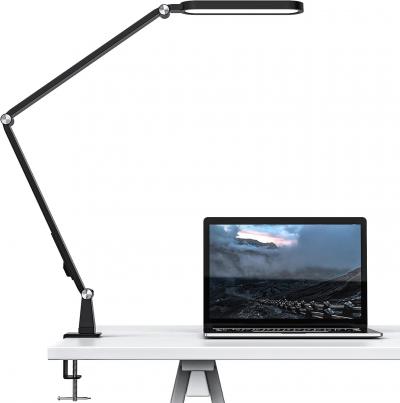 Lampe Bureau LED Bras Oscillant Pince Architecte Dessin 72 LED Tactile M�moire