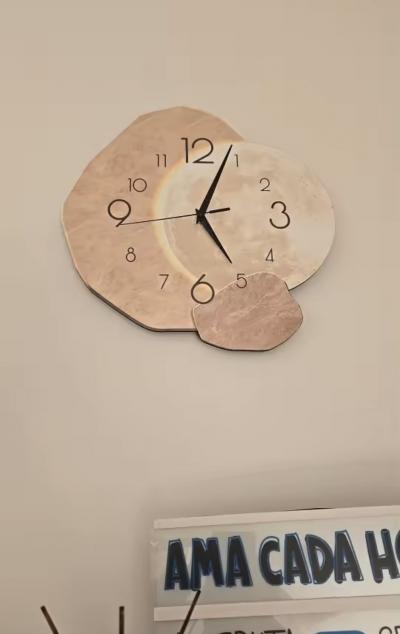 horloge murale lunaire moderne bois silencieuse quartz salon chambre bureau