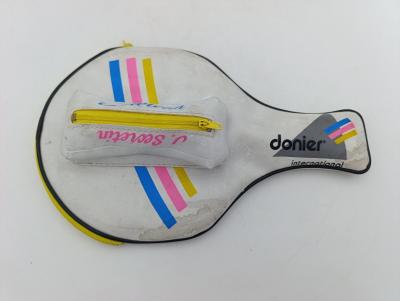 Ancienne raquette de tennis de table POLAUD   housse Donier Jacques Secr�tin