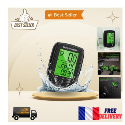 Compteur de V�lo LED R�tro�clair� par URAQT   19 Fonctions �tanches et Pr�cis