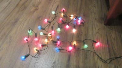 Guirlande �lectrique sapin de No�l 30 lampes d�cors flocons de neige, vintage