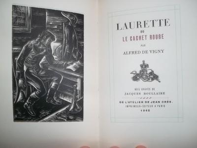 VIGNY Alfred LAURETTE OU LE CACHET ROUGE en Papel Verjurado Bois Graves
