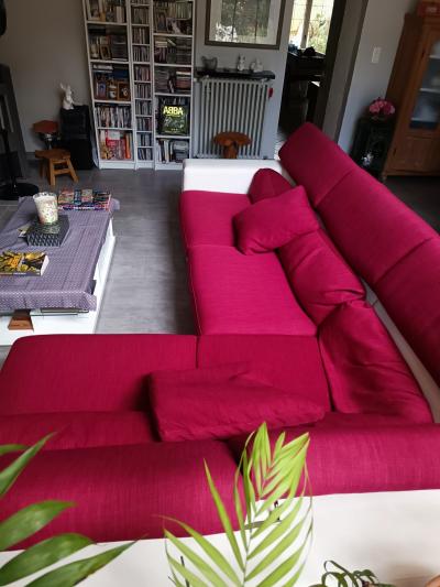 Canap� d'angle Rouge et Blanc poltronesofa
