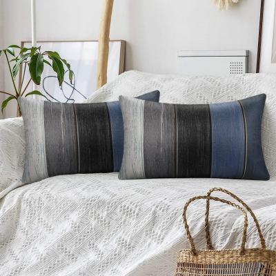 Taie d'oreiller 30 x 50 cm Housse de Coussin Lin Moderne Bleu D�corative Canap�