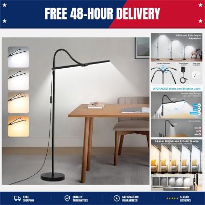 LED Floor Lamp, 18W-2000LM Bright Reading Floor Lamp for Office with Double Head