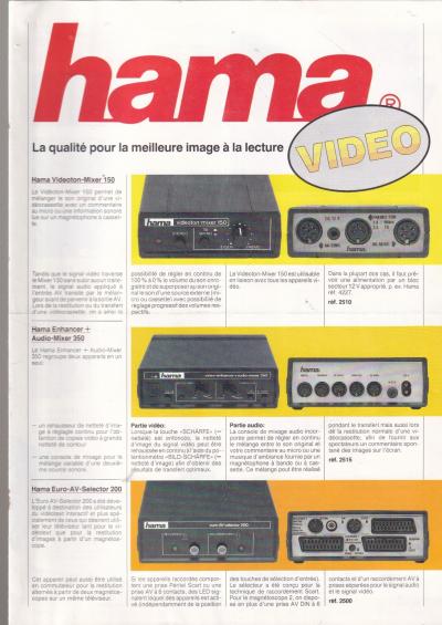 CATALOGUE HAMA   VIDEO   LA QUALITE POUR LA MEILLEURE IMAGE A LA LECTURE
