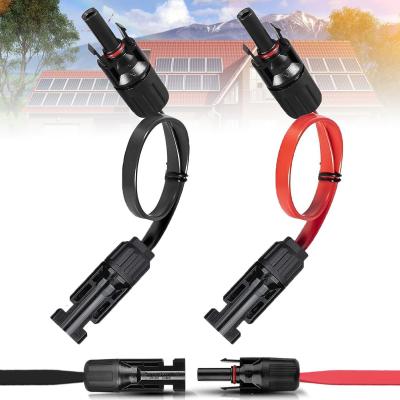 Lot de 4 c�bles solaires plats   6 mm�   50 cm   Passe fen�tre flexible