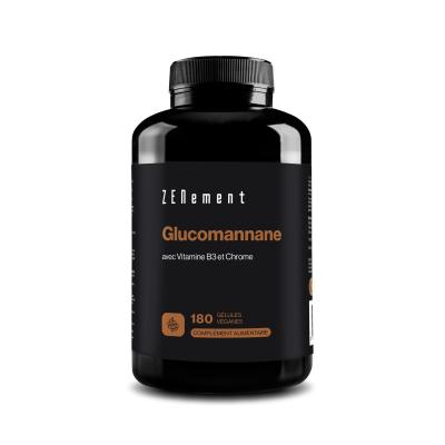 Glucomannane 4200 mg par Dose avec Vitamine B3 et Chrome   Fibre de Racine de...