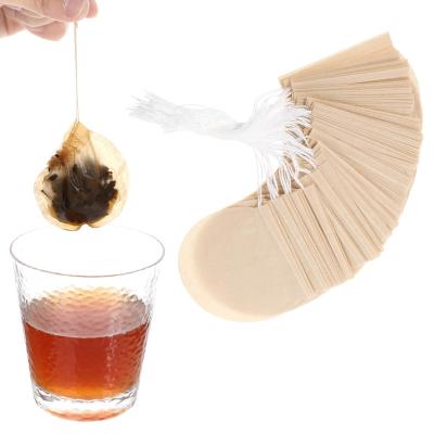 Lot de 200 sachets � th� vides jetables ronds en papier naturel non blanchi a...