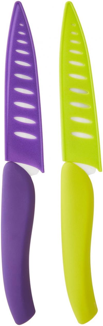 1-10531 Set de 2 Couteaux Office Lame C�ramique Blanc Couleurs