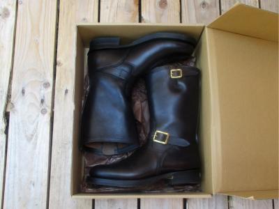 Bottes d'ing�nieur habill�es Motor (Moto) (Japon) teintes � la main Horsebutt Skoob NEUF