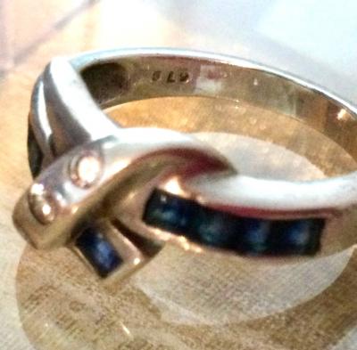 Ancienne Bague Vintage Argent Massif et Saphir T 52 Bijoux 925 Pierre Pr�cieuse