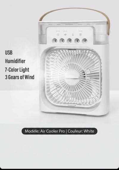 Mini Climatiseur Portable USB Humidificateur Ventilateur Bureau Air Frais LED