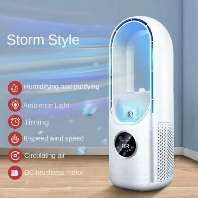 Ventilateur USB Sans Pales Humidificateur 6 Vitesses Minuterie | Bladeless Fan
