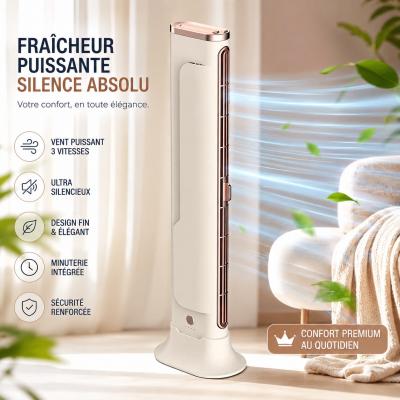 Ventilateur Sans Pales Tour Mural ou Sur Pied Silencieux Maison Bureau Refroidis