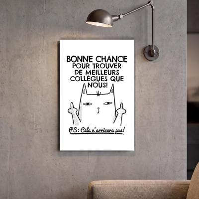 Poster en m�tal rigide, chat   Cadeau humoristique pour le bureau ou la retraite
