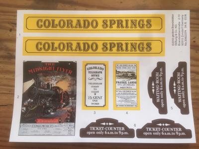 Playmobil Western   Gare Colorado Springs  autocollant   Sticker Gare Western