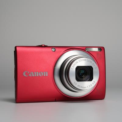 Canon PowerShot A4000 IS Digital Compact Camera Red 16MP 8x, Case   Refurbished