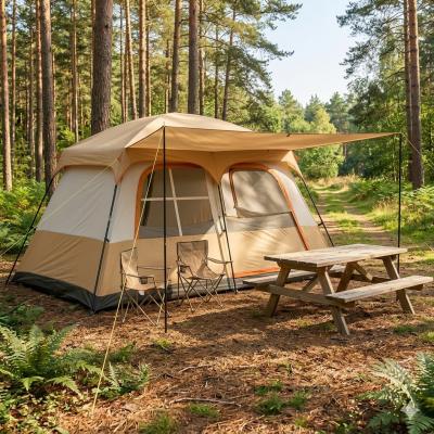 Tente de Camping Familiale 4 6 Pers.   2 Chambres & Auvent