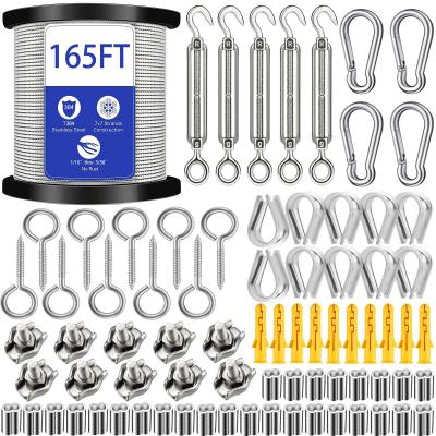 C�ble m�tallique 50m,304 Cable Acier Inoxydable,Tendeur Cable Inox,Treillis