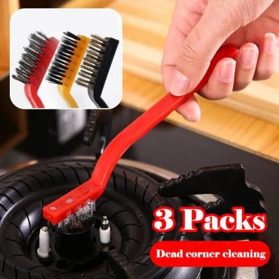 Brosse nettoyage cuisine 3 pi�ces acier inoxydable laiton nylon hotte