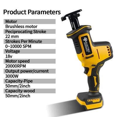 Scie sabre �lectrique 10000SPM sans brosse bois m�tal Dewalt 20V Makita