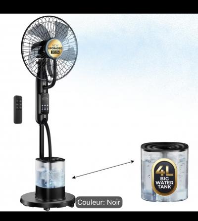 Ventilateur Brumisateur sur Pied 4L   5 Vitesses, 3 Modes de Vent, T�l�commande
