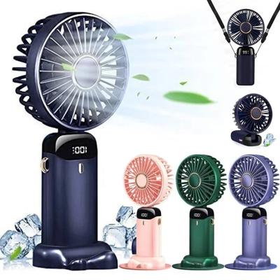 Mini Ventilateur Pliable Cou USB Rechargeable 5 Vitesses �cran LED