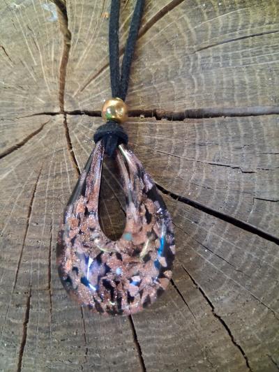 Magnifique Pendentif en Verre de Murano - Collier Goutte Authentique