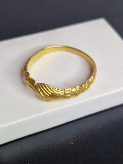 Ancienne Bague De Foi- Claddagh Or Rare A