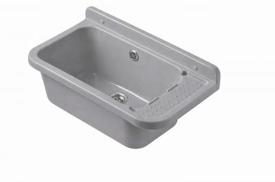 �vier Mural Utilitaire 60 cm PP Gris  Cuve Bac Poste d'eau Bonde inox Trop plein