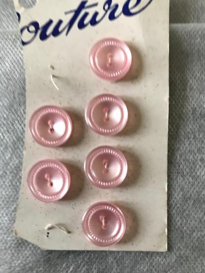 LOT DE 6 BOUTONS DE COUTURE ROSE 18 mm
