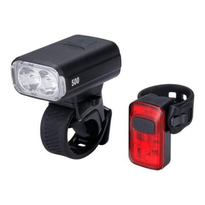 Kit �clairage v�lo BBB NanoStrike 500 lumens   feu arri�re Spark USB C noir