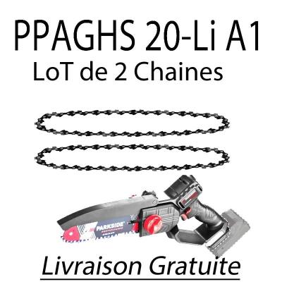 Lot de 2 cha�nes mini tron�onneuse PARKSIDE PPAGHS 20 Li A1