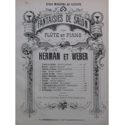 HERMAN WEBER Spanish Fantasy on Carmen Piano Flute ca1880 Sheet Music