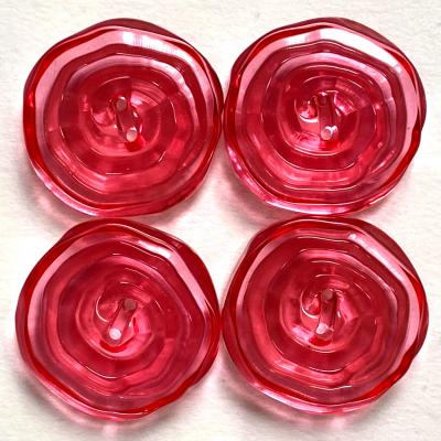 Lot de 4 boutons 30 mm   Plastique translucide rose acidul� belle qualit�
