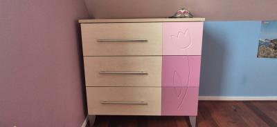 Commode Sauton 3 tiroirs couleur sable et rose