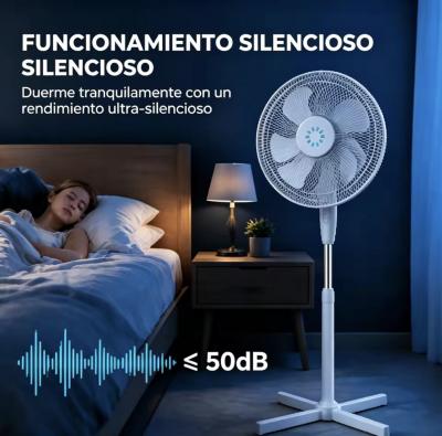 Ventilateur sur pied blanc avec base